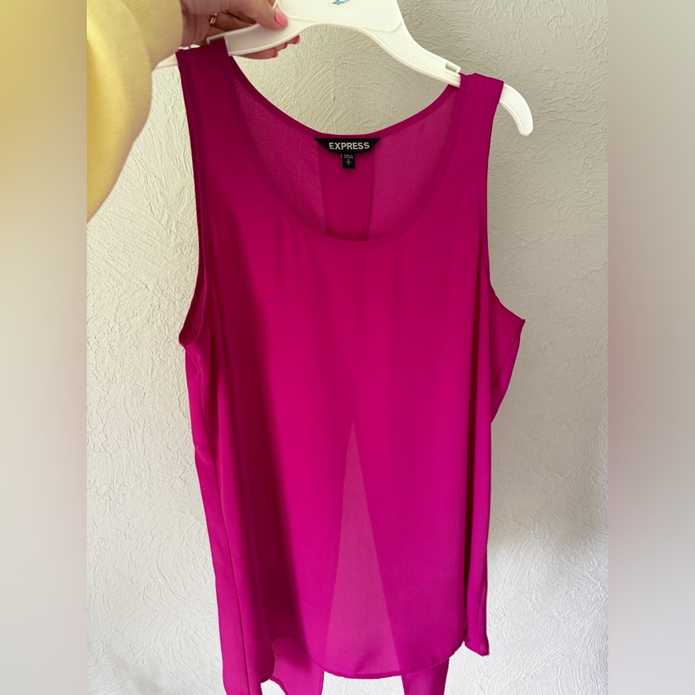 EXPRESS slit back sheer tank top blouse